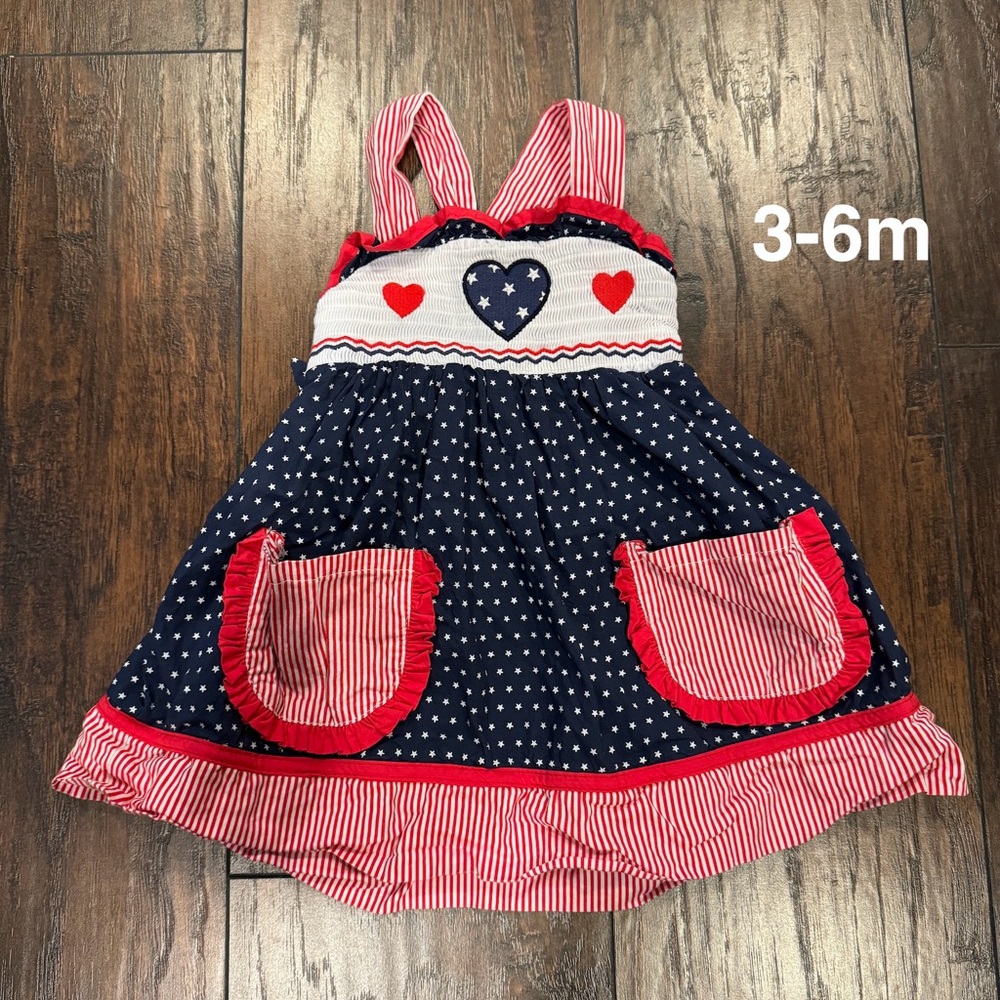 Lil Cactus | 3-6m | Red, White, & Blue Dress
